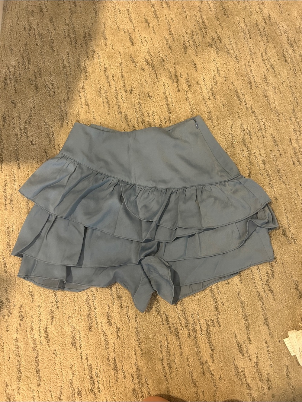 Mustard Seed Dusty Blue Ruffled Tier Skort